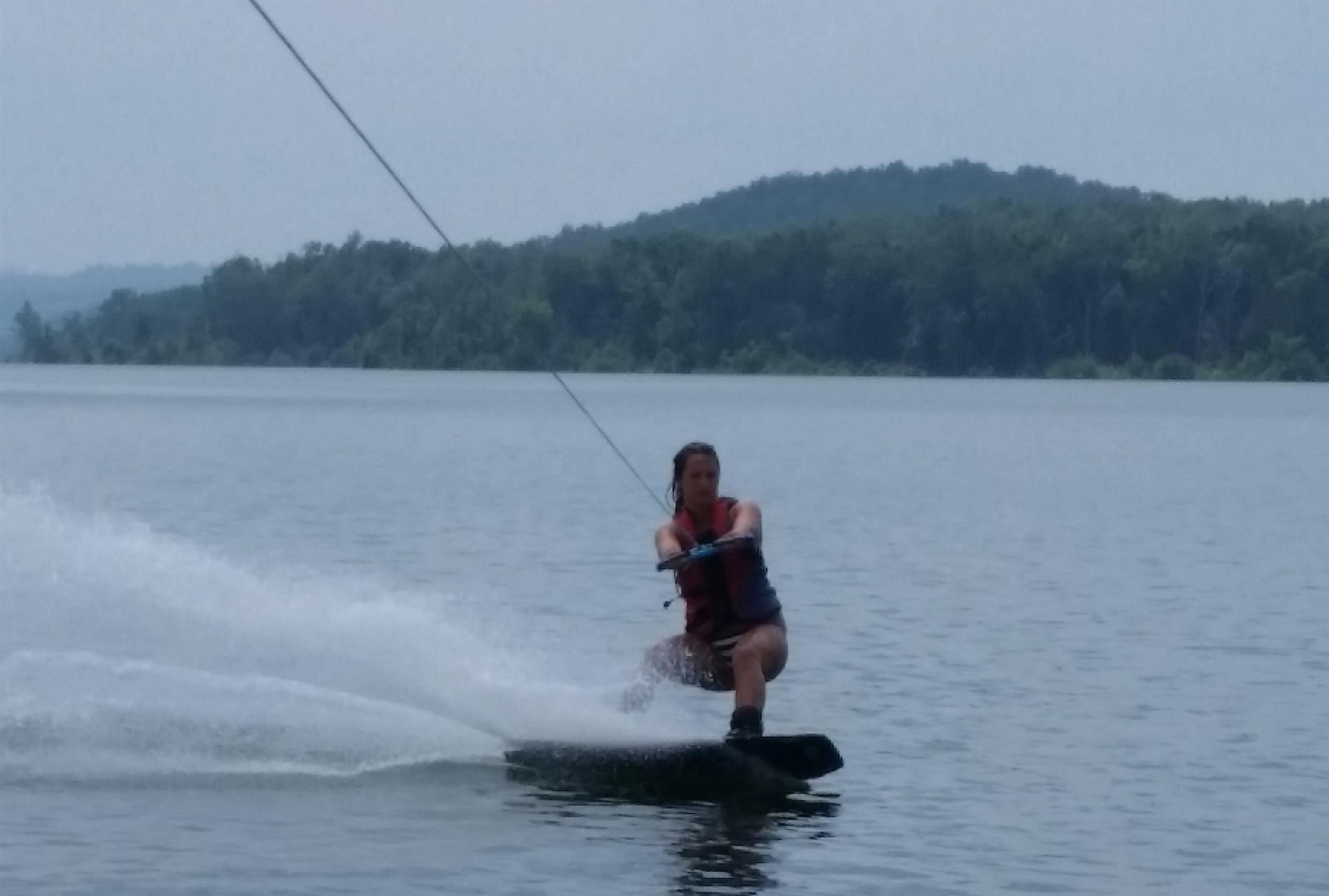 wakeboarding on the silky smooth water