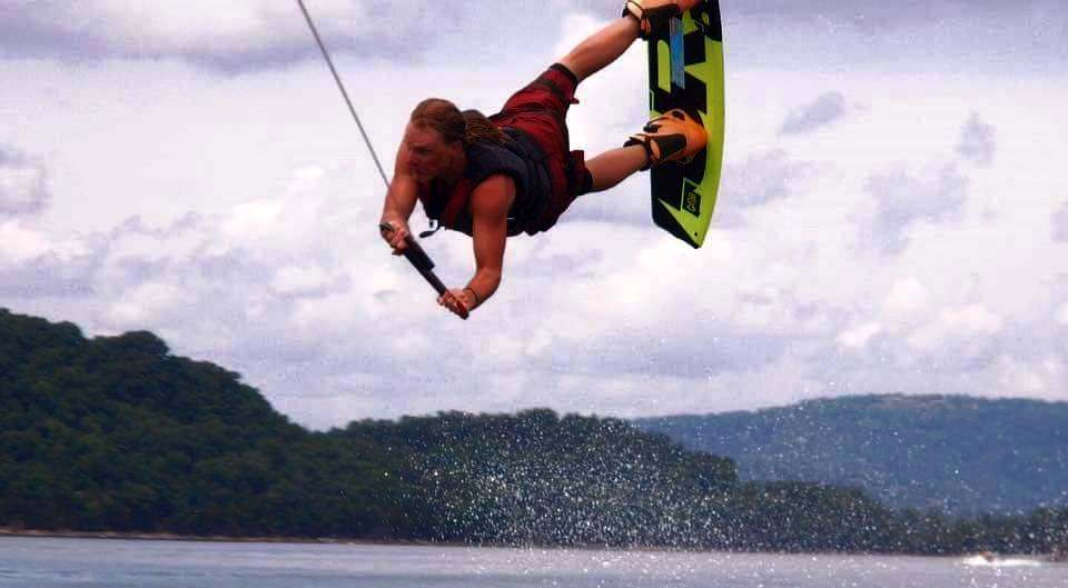 Big air on the smooth water